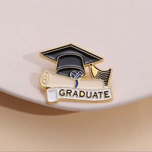 Graduate Enamel Pin, Graduate Hat/Tassel & Diploma Enamel Metal Pin Blue…